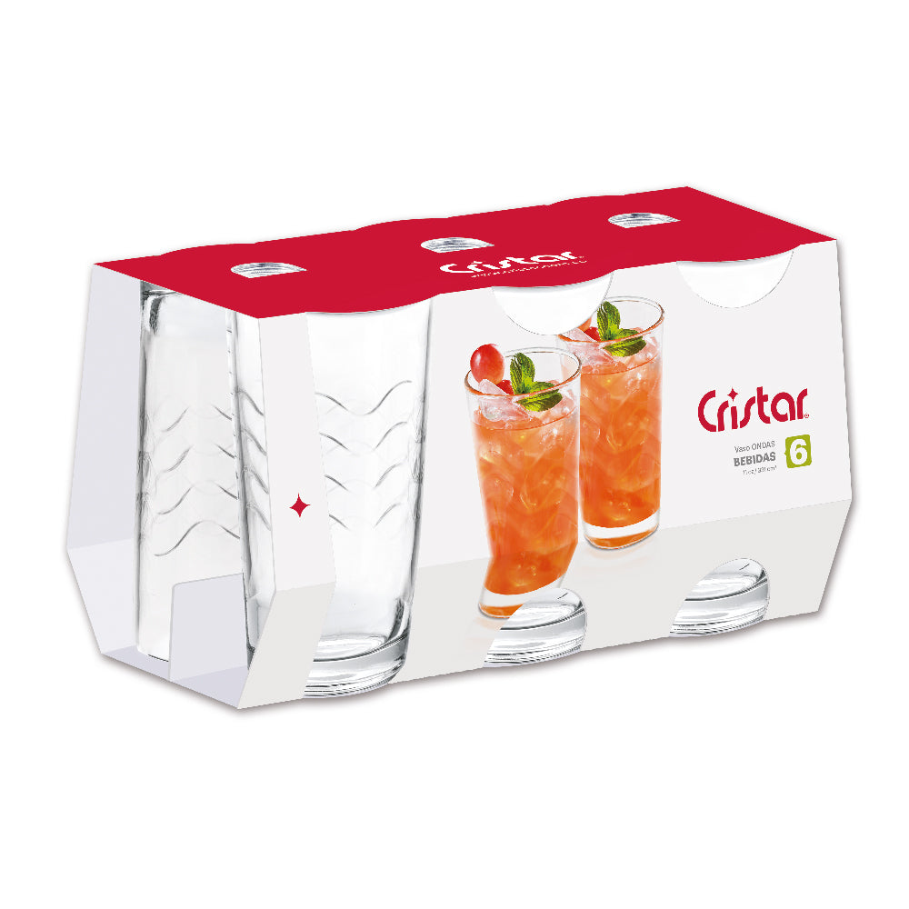 Vaso Ondas Canastilla x 6 Unidades