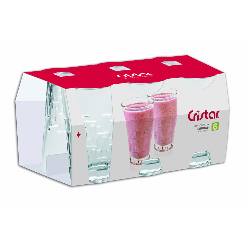 Vaso Acapulco Bebidas Canastilla x 6 Unidades