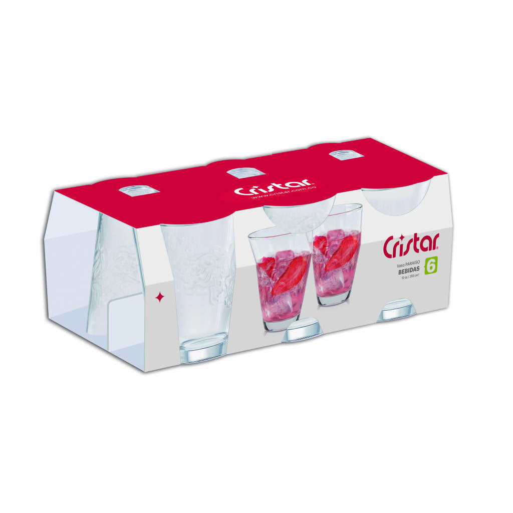 Vaso Paraíso Bebidas Canastilla x 6 Unidades