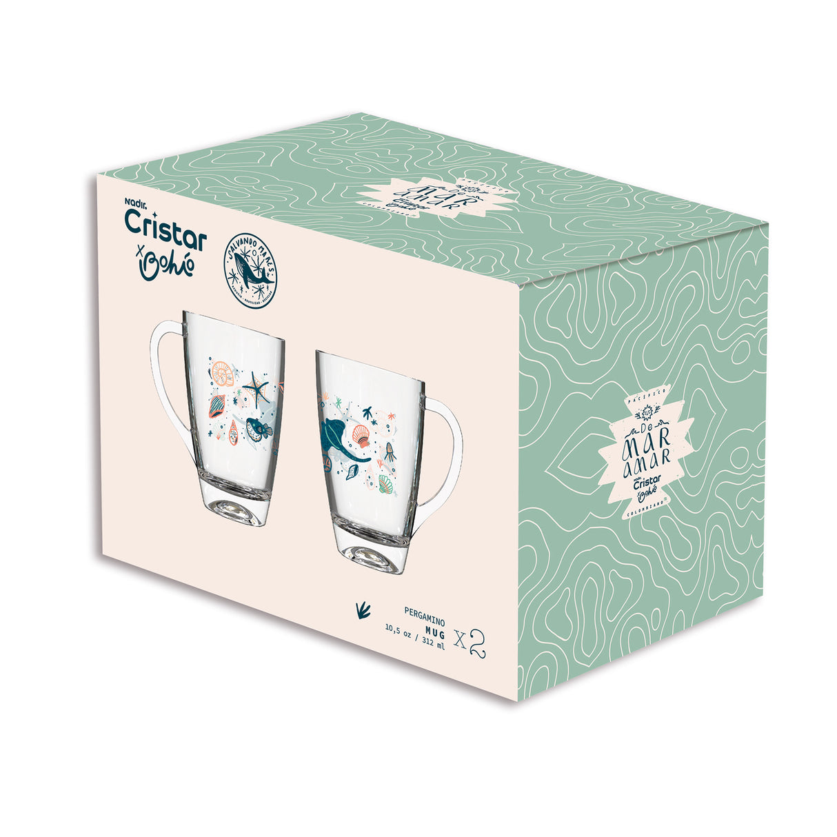 Mug Corales - Bohío x 2 Unidades
