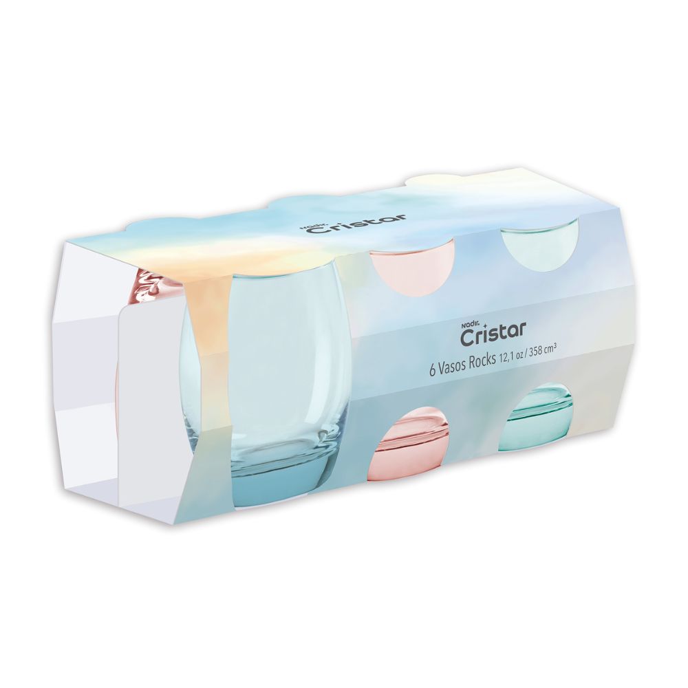 Vaso Dubai Colores Rocks Canastilla x 6 Unidades