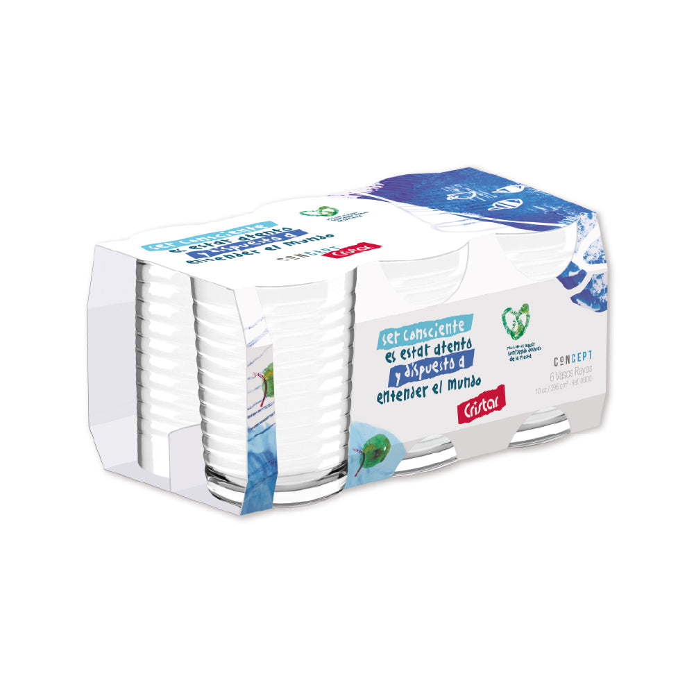 Vaso Rayas Concept Canastilla x 6 Unidades