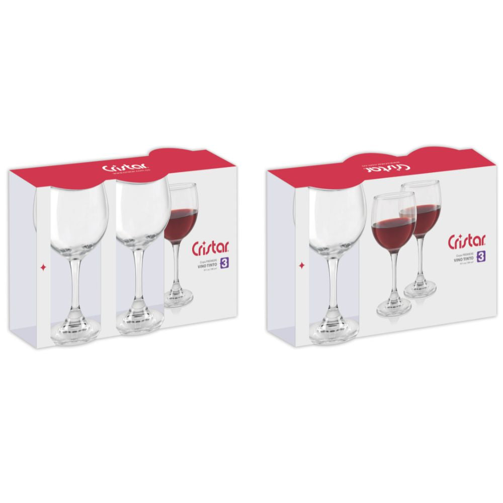 Copa Premier Vino Tinto Canastilla x 3 Unidades