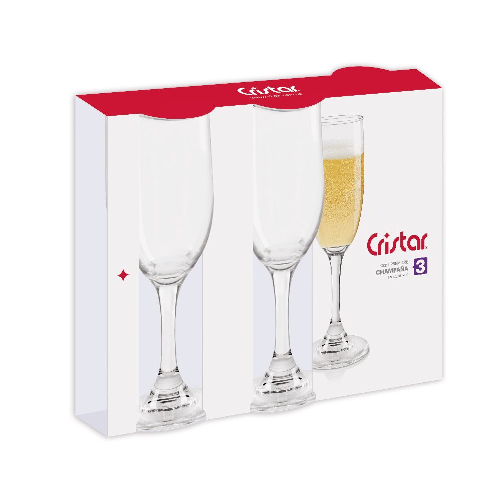 Copa de Champaña Premier Canastilla x 3 Unidades