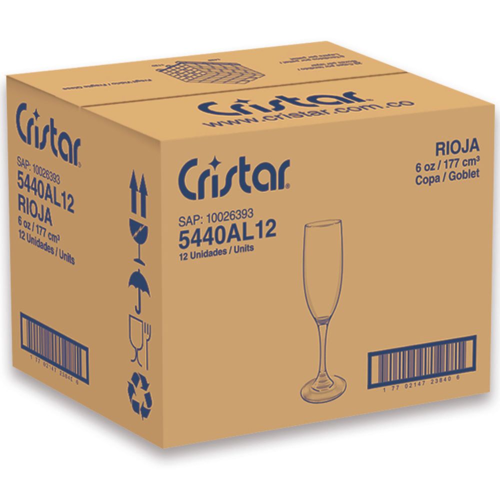 Copa Champaña Rioja x 1 Caja - 12 Unidades