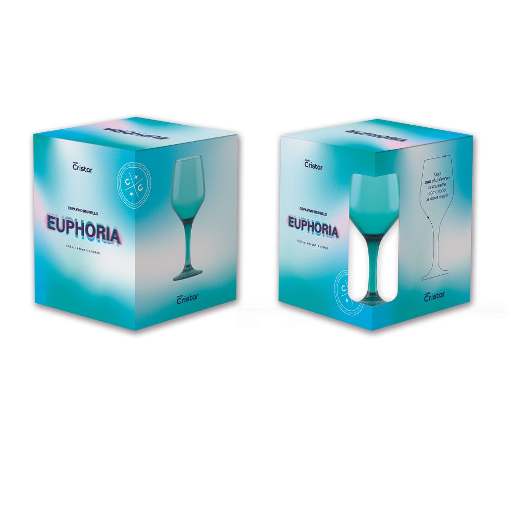 Set Euphoria Copa Vino Brunello x 4 unidades