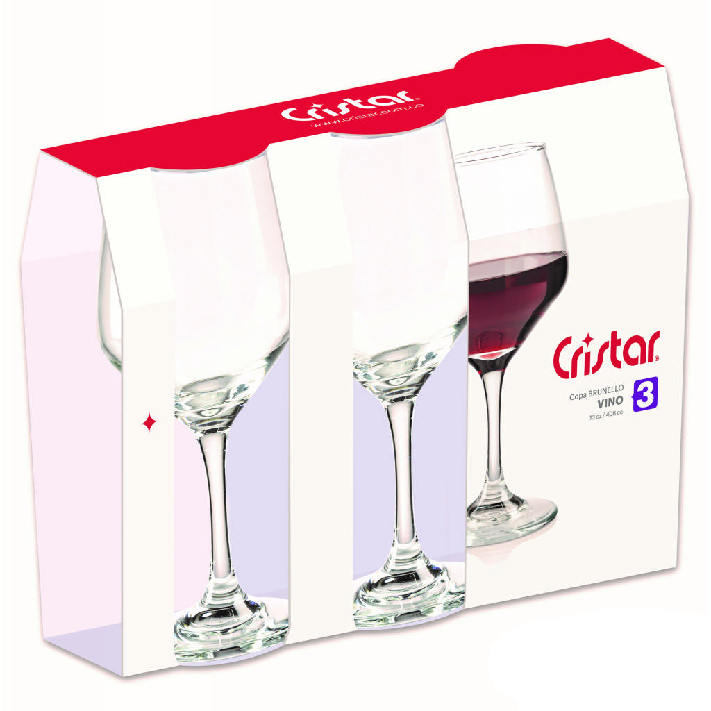 Copa Vino Tinto Brunello Canastilla x 3 Unidades