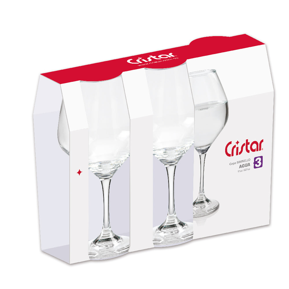 Copa Brunello Agua Canastilla x 3 Unidades