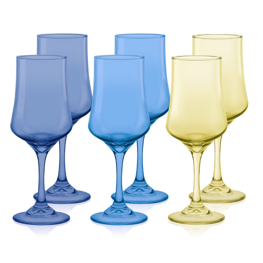 Copa Bolonia Vino Colores x 6 Unidades