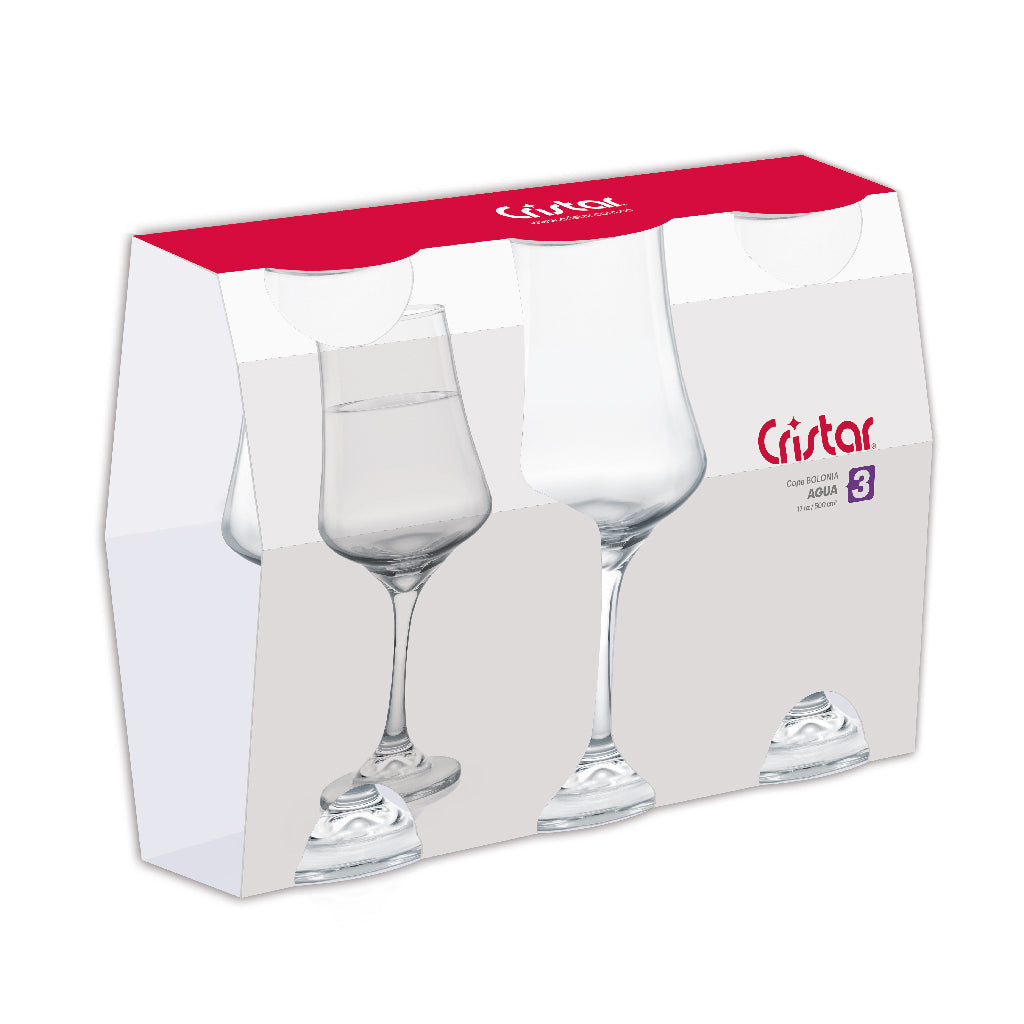 Copa Bolonia Agua Canastilla x 3 Unidades