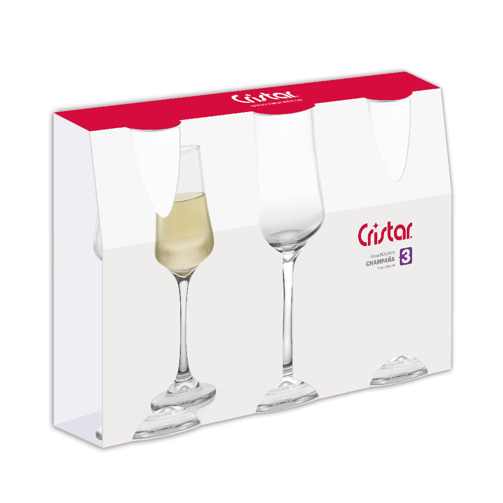 Copa Bolonia Champaña Canastilla x 3 Unidades