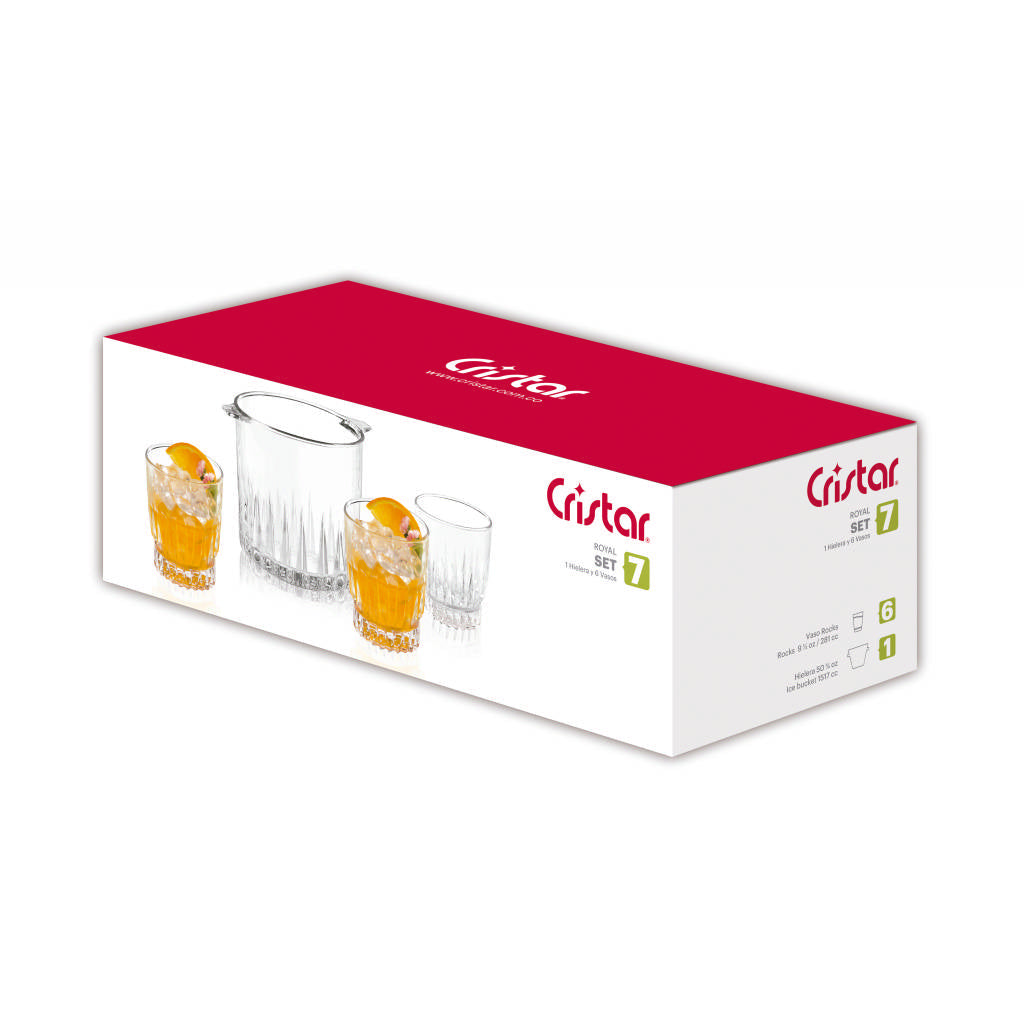Set Royal Hielera + Vasos Estuche x 7 Unidades