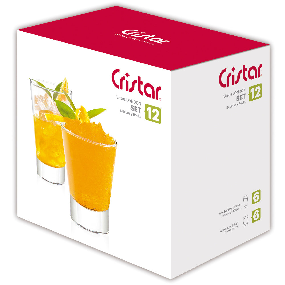Set London Vasos Estuche x 12 Unidades