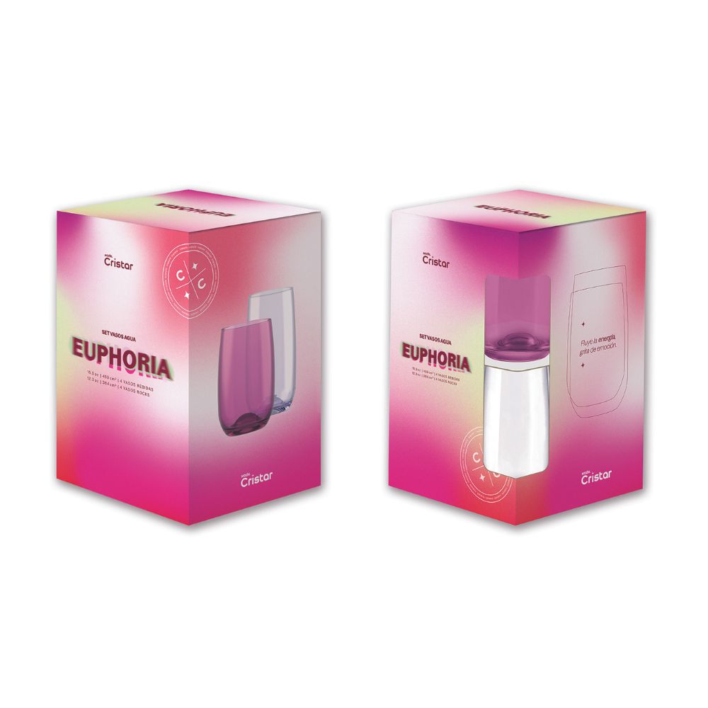 Set Euphoria Vasos Agua x 8 unidades