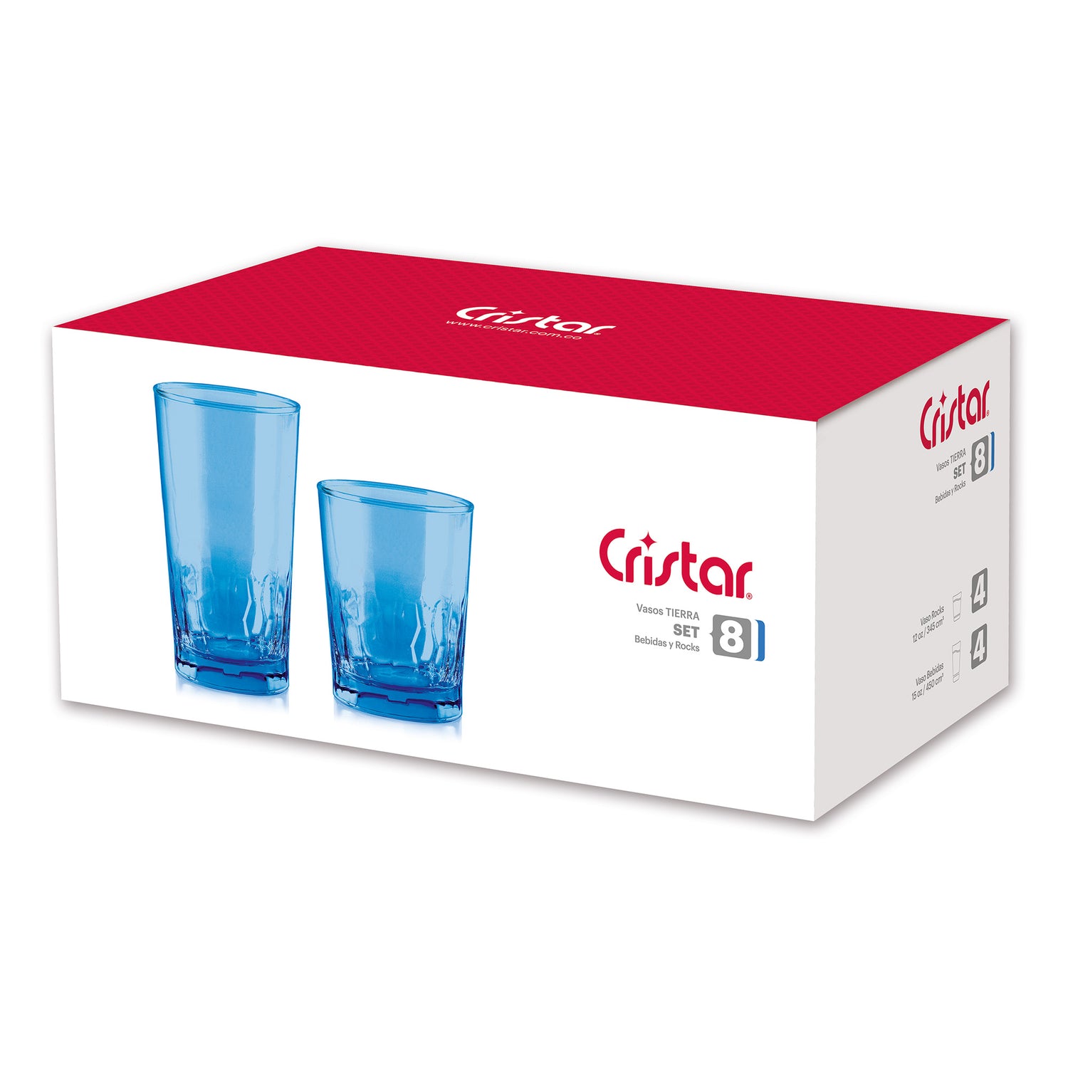 Set Vasos Tierra Azul x 8 Unidades