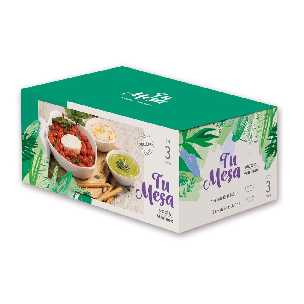 Set Refractaria + Ensaladera Tu Mesa x 3 Unidades