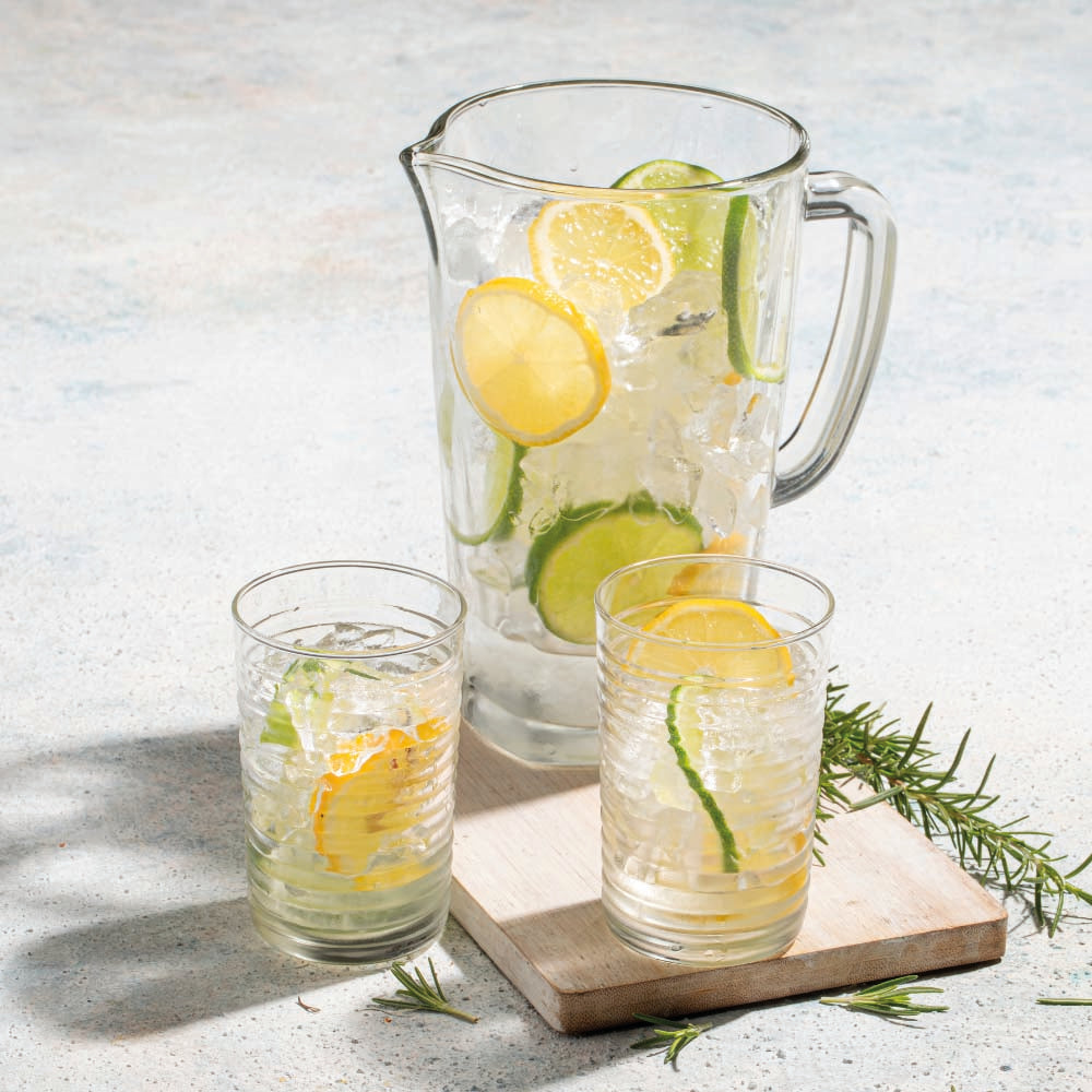 Set Jarra + Vaso Rayas Tu Mesa x 5 Unidades