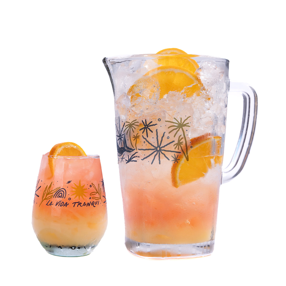 Set Jarra + Vasos Vida Tranqui - Bohío x 5 Unidades