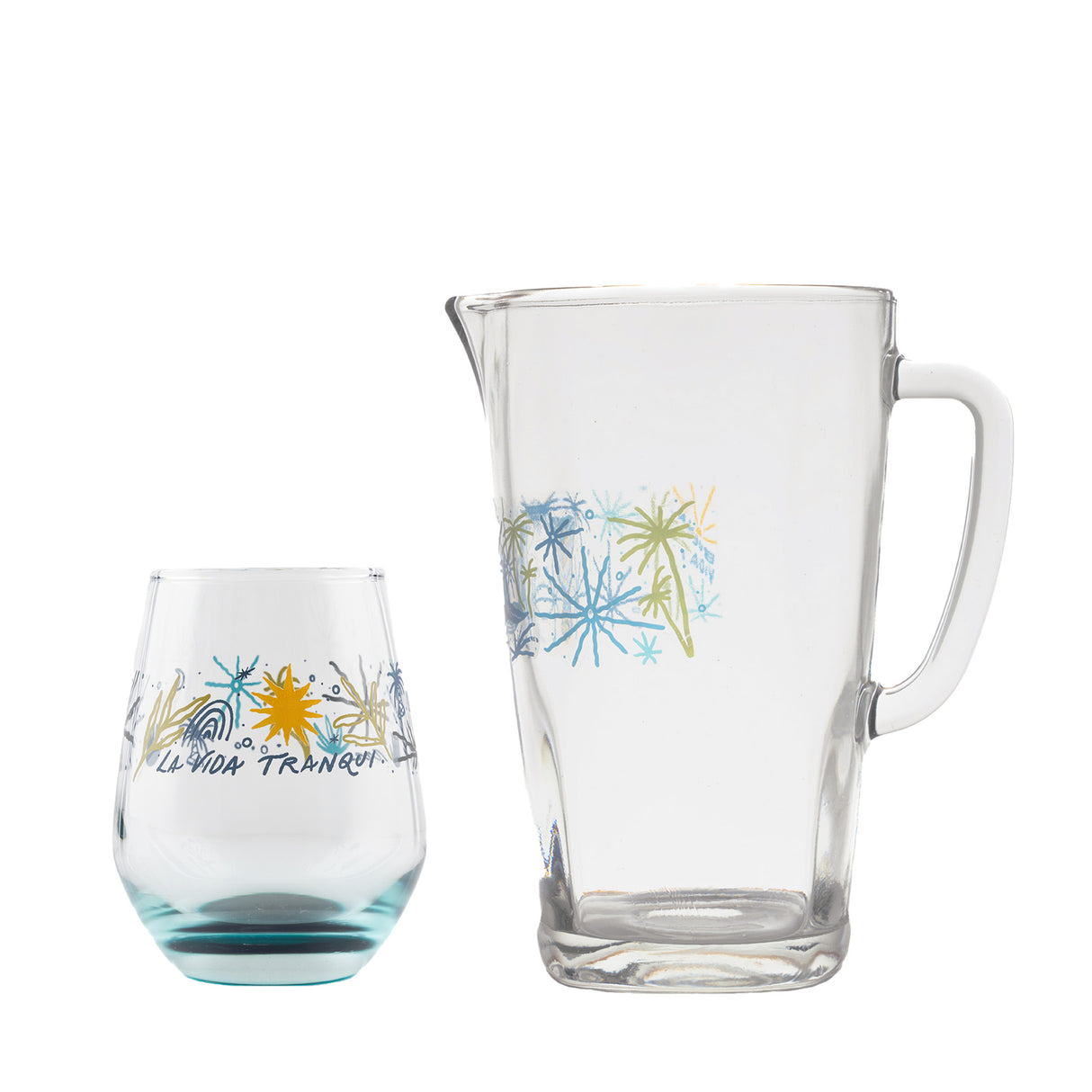 Set Jarra + Vasos Vida Tranqui - Bohío x 5 Unidades