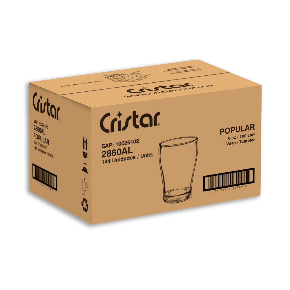 Vaso Popular Bebidas x 1 Caja - 144 Unidades