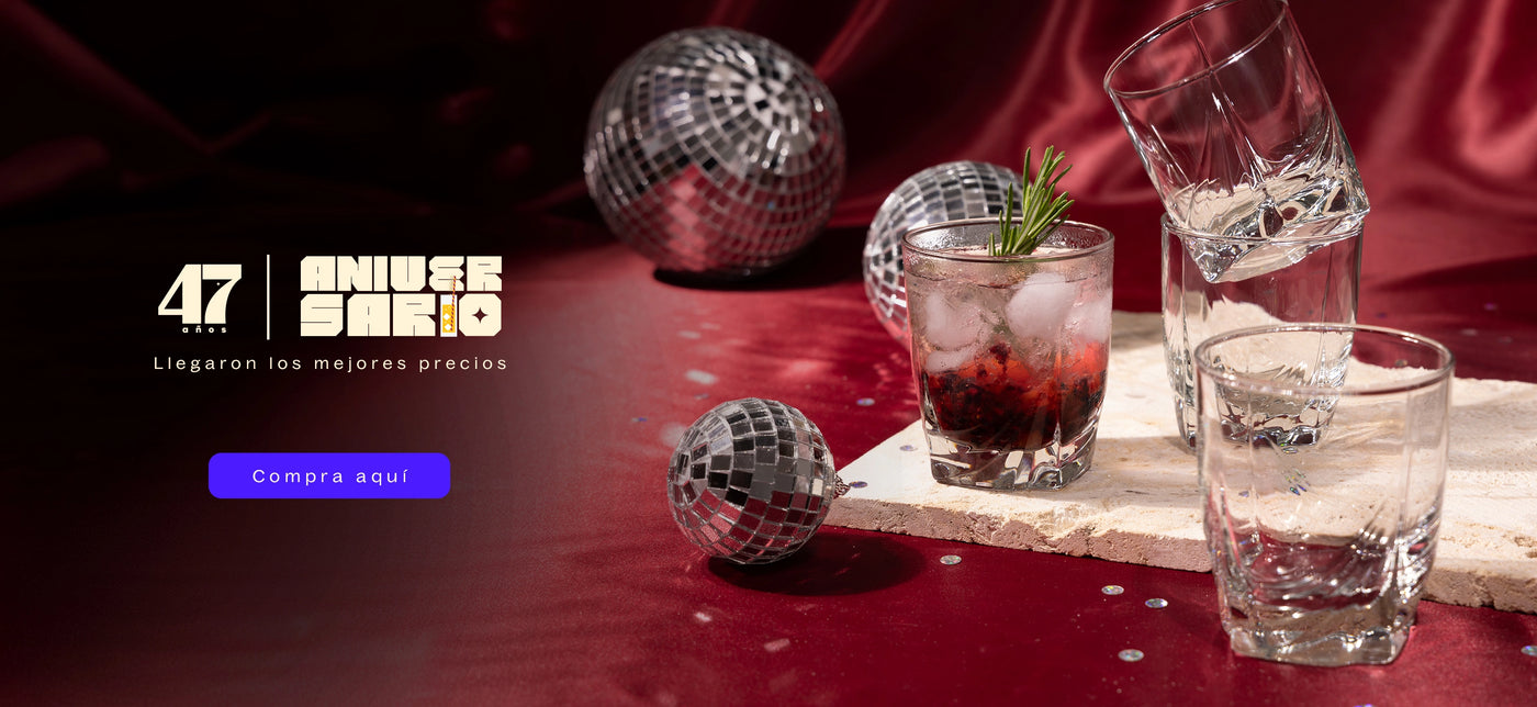 Aniversario 47 años Cristar, vasos rocks de vidrio