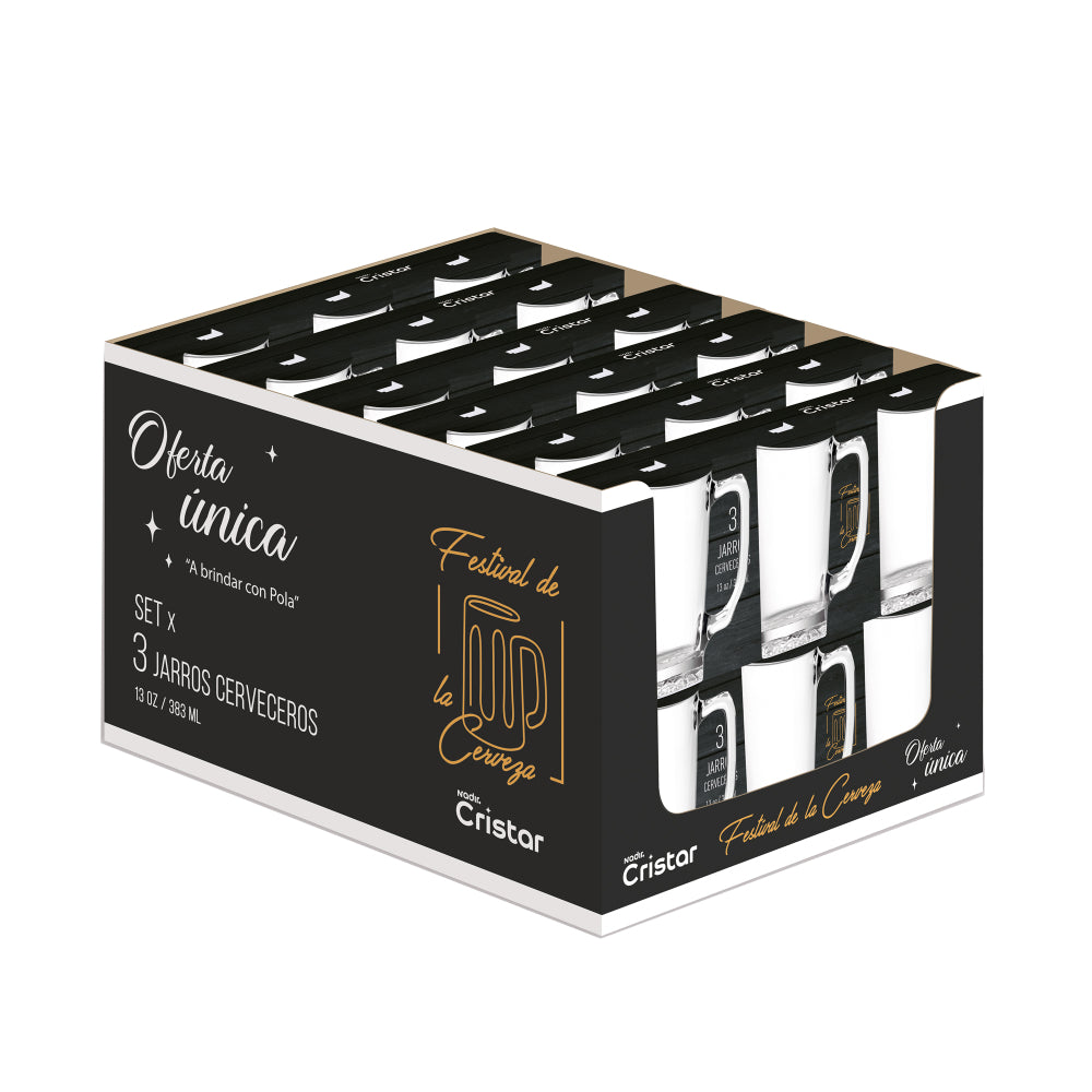 Jarros cerveceros Dakota 36 unidades caja para negocios