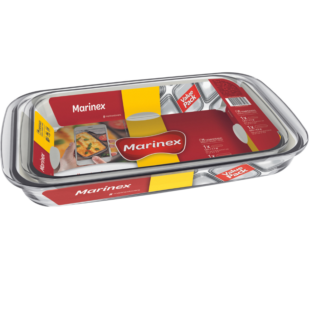 Refractarias por dos unidades marca Marinex para cocinar y servir