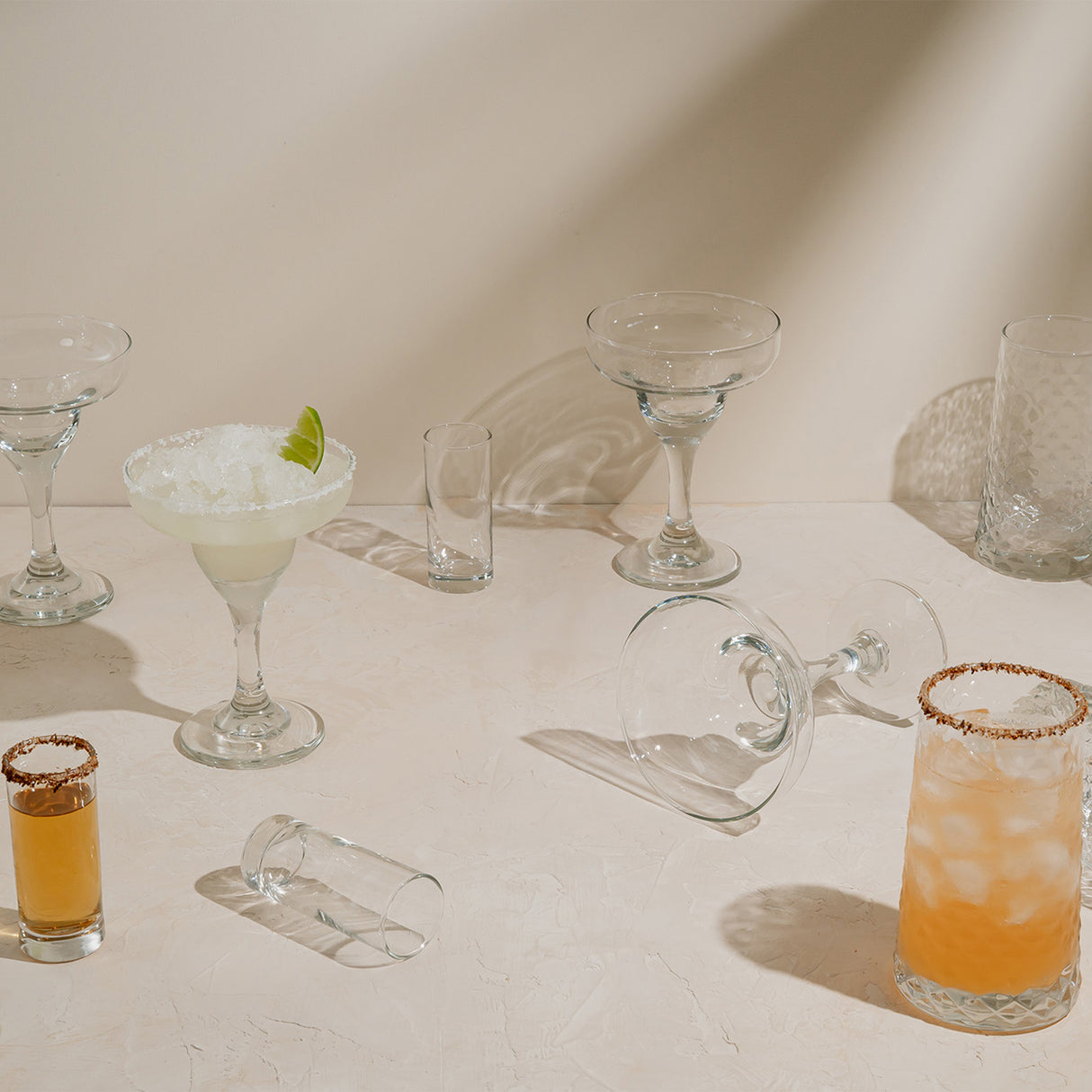 Copas margarita, vasos bebidas y shooters del set mexicano colección Tu Bar