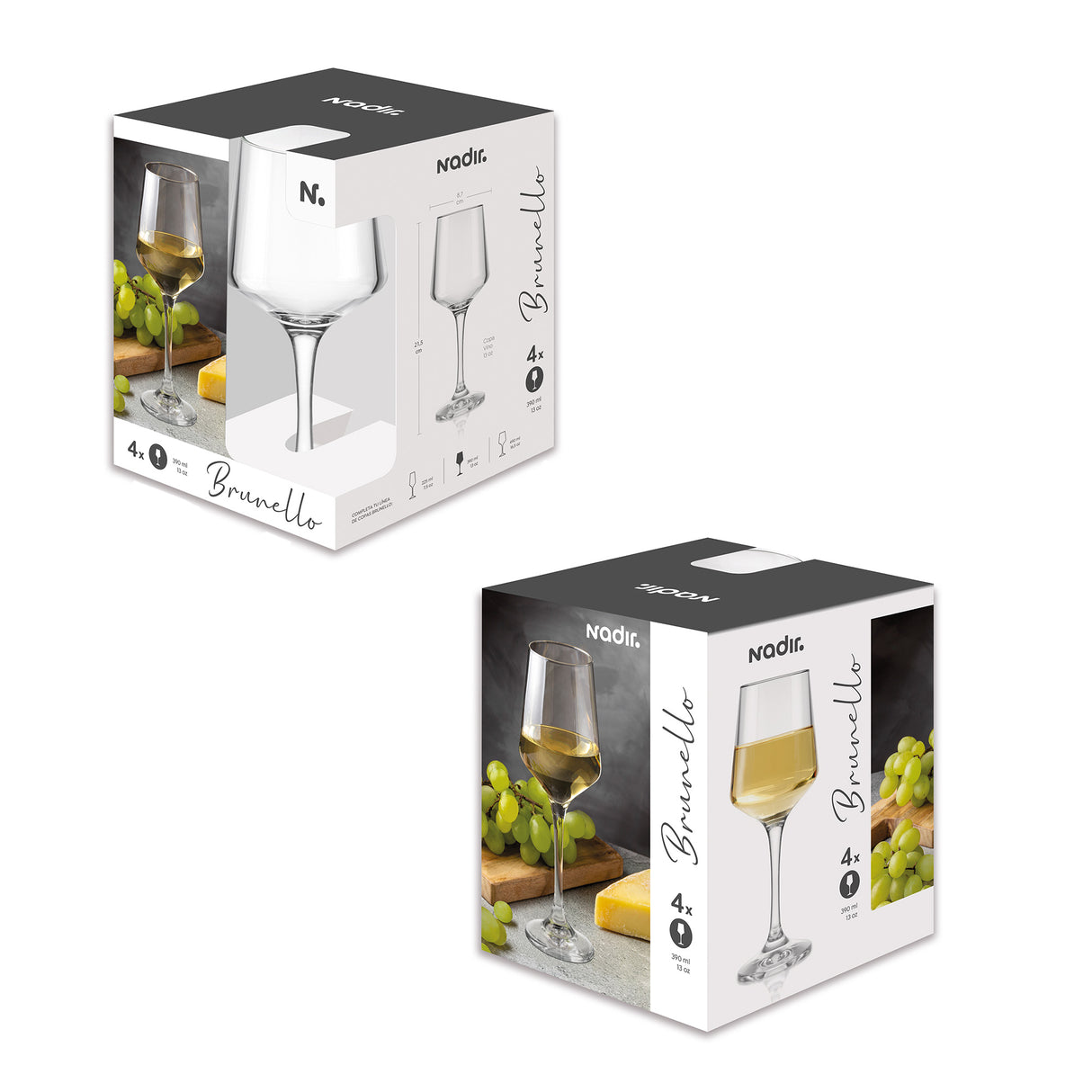 Set Copa Bruenllo Agua Nadir Experience empaque con 4 unidades