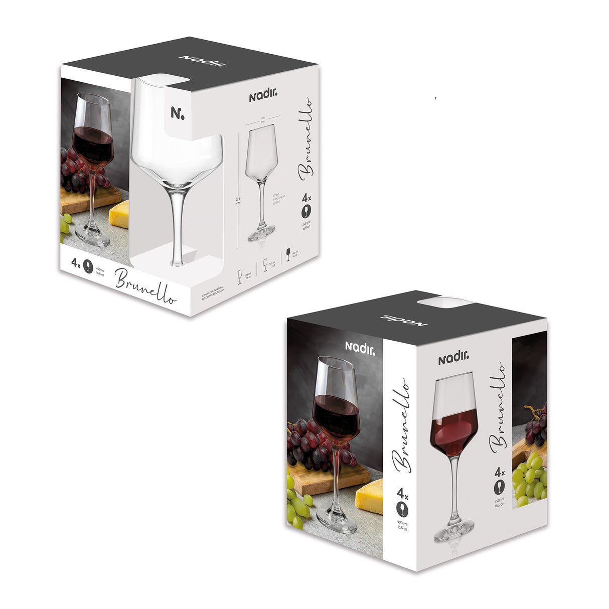 Set de Copas Brunello para Vino colección Nadir experience. Empaque con 4 unidades