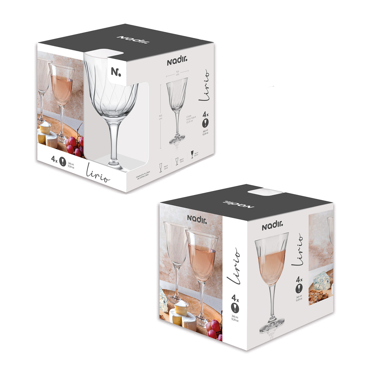 set copa lirio agua nadir experience empaque con 4 unidades