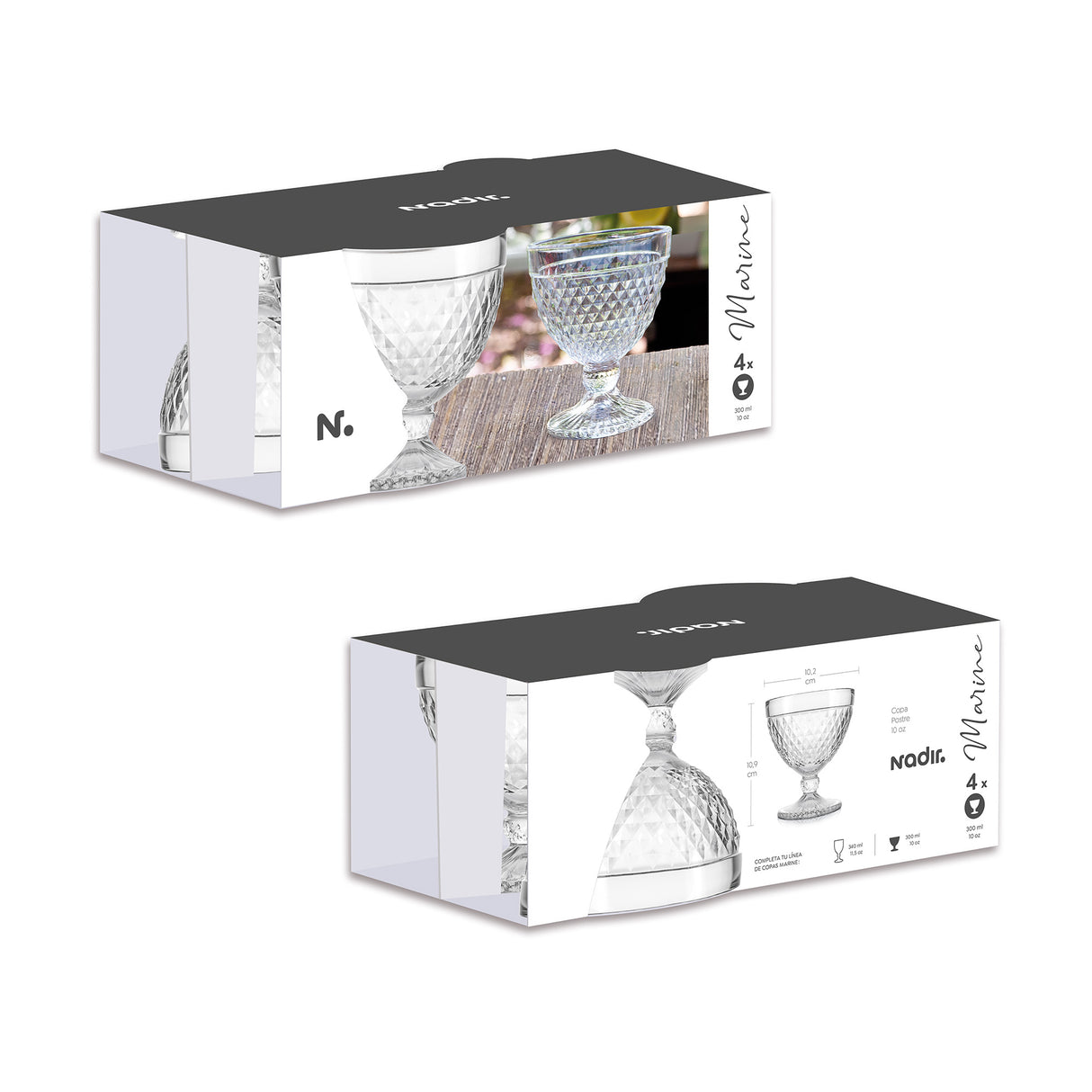 Empaque de Set Copa marine postre nadir experience 4 unidades