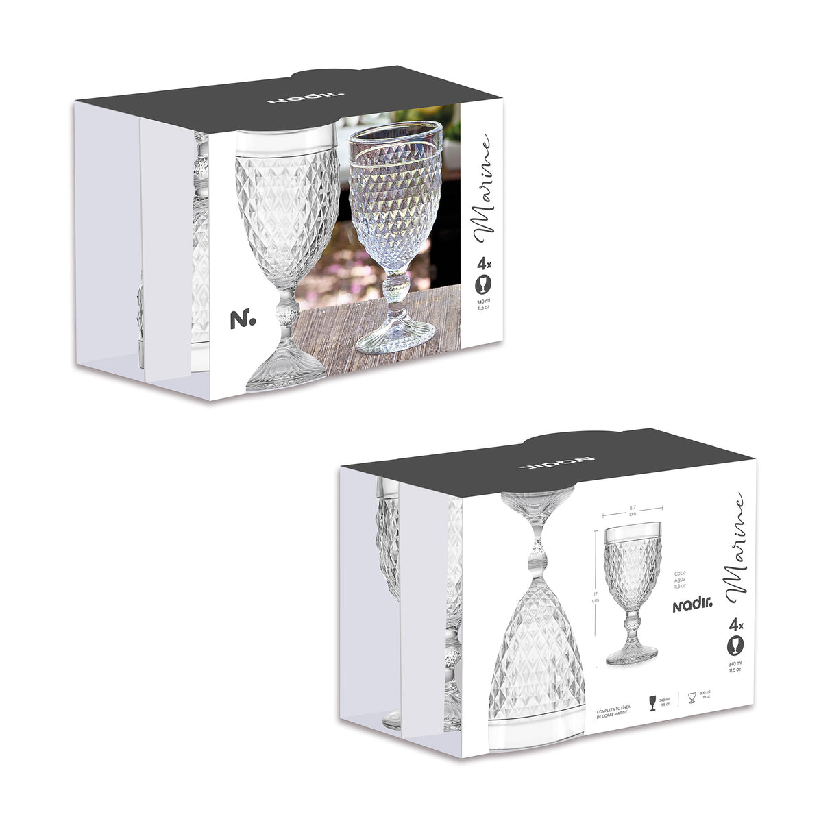 Set Copa Marine Vino Nadir experience empaque con 4 unidades