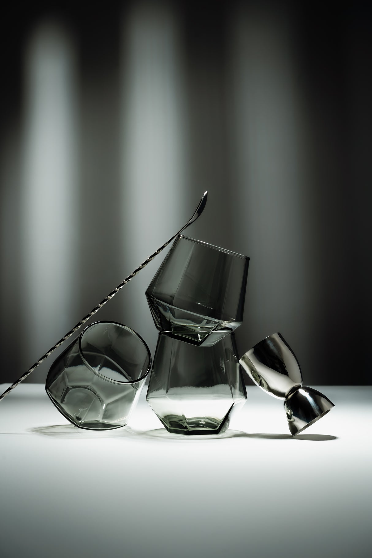 Tres vasos rotterdam de vidrio, colección elemental