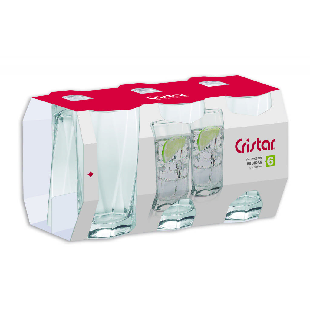 El Vaso Mozart está disponible en canastilla x 6 unidades. Encuéntralo en capacidad bebidas para tus jugos o bebidas especiales.