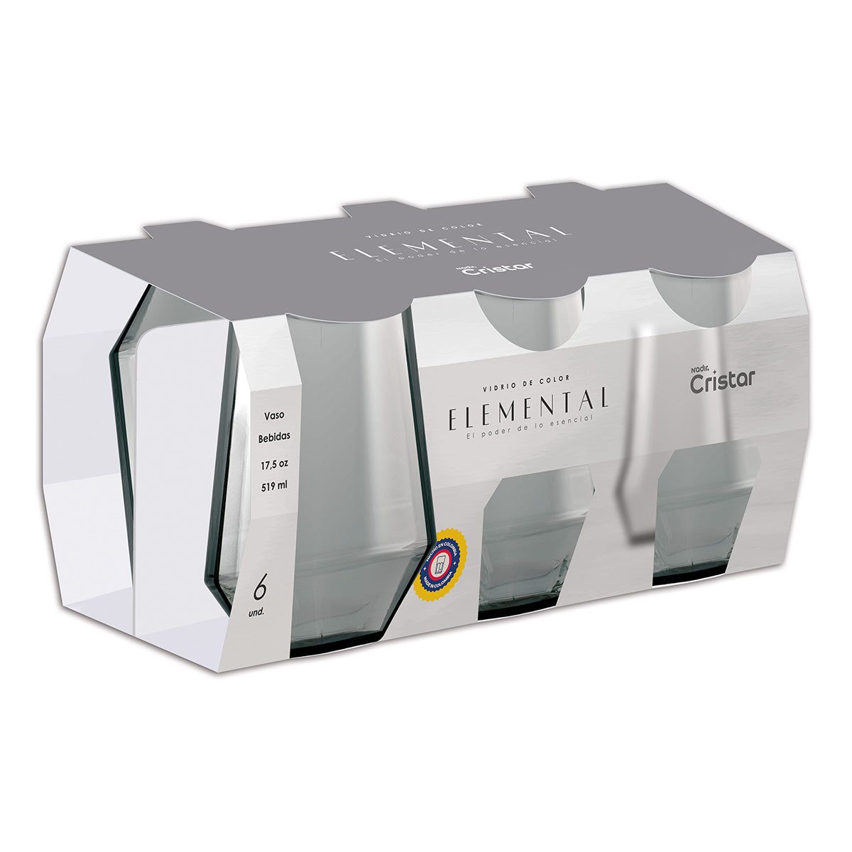 Vasos Rotterdam por 6 unidades Colección Elemental