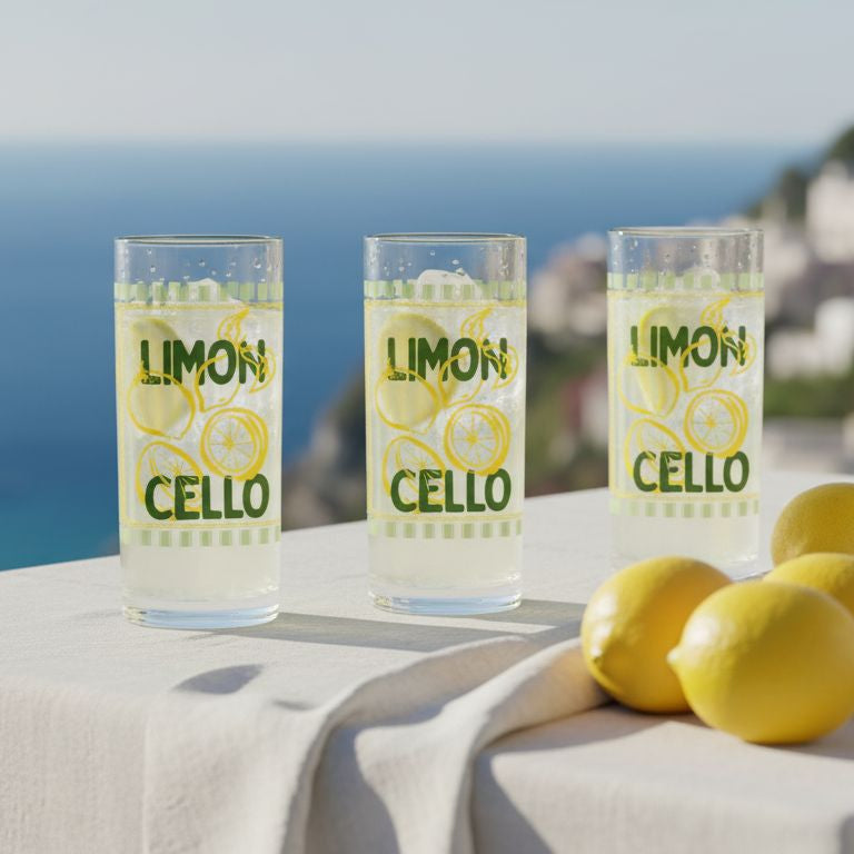 Set Vaso Lexington Decorado Limoncello x 4 Unidades