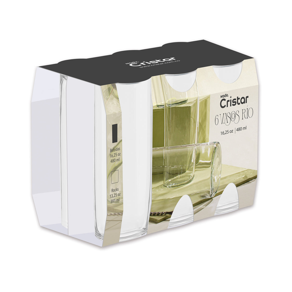 Vaso Rio Bebidas Canastilla x 6 Unidades