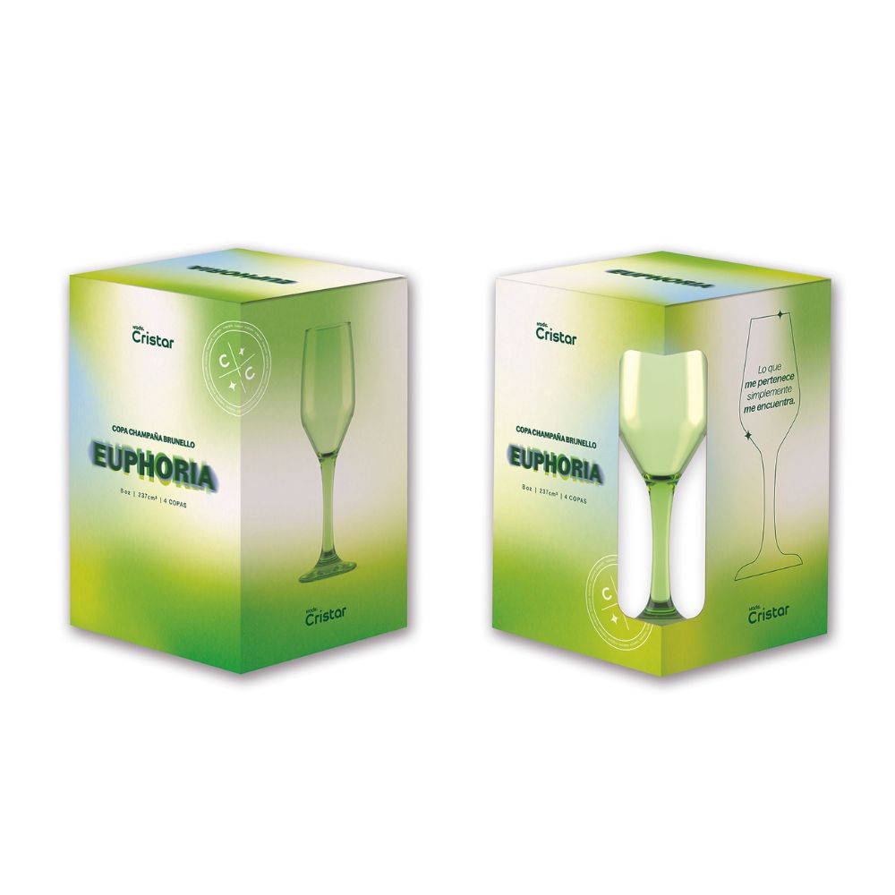 Set Euphoria Copa Champaña Brunello x 4 unidades