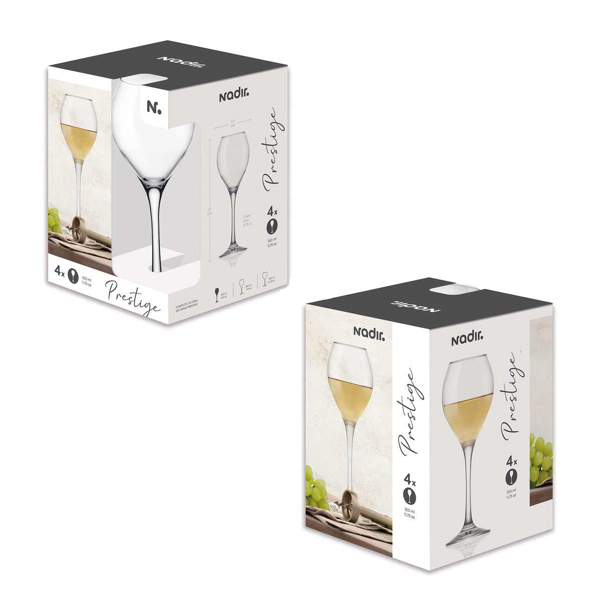 Set Copa Prestige Pequeña Champaña Nadir x 4 Unidades