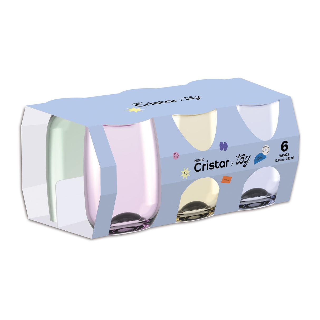 Set Vaso Agua Rocks Color TOY x 6 Unidades