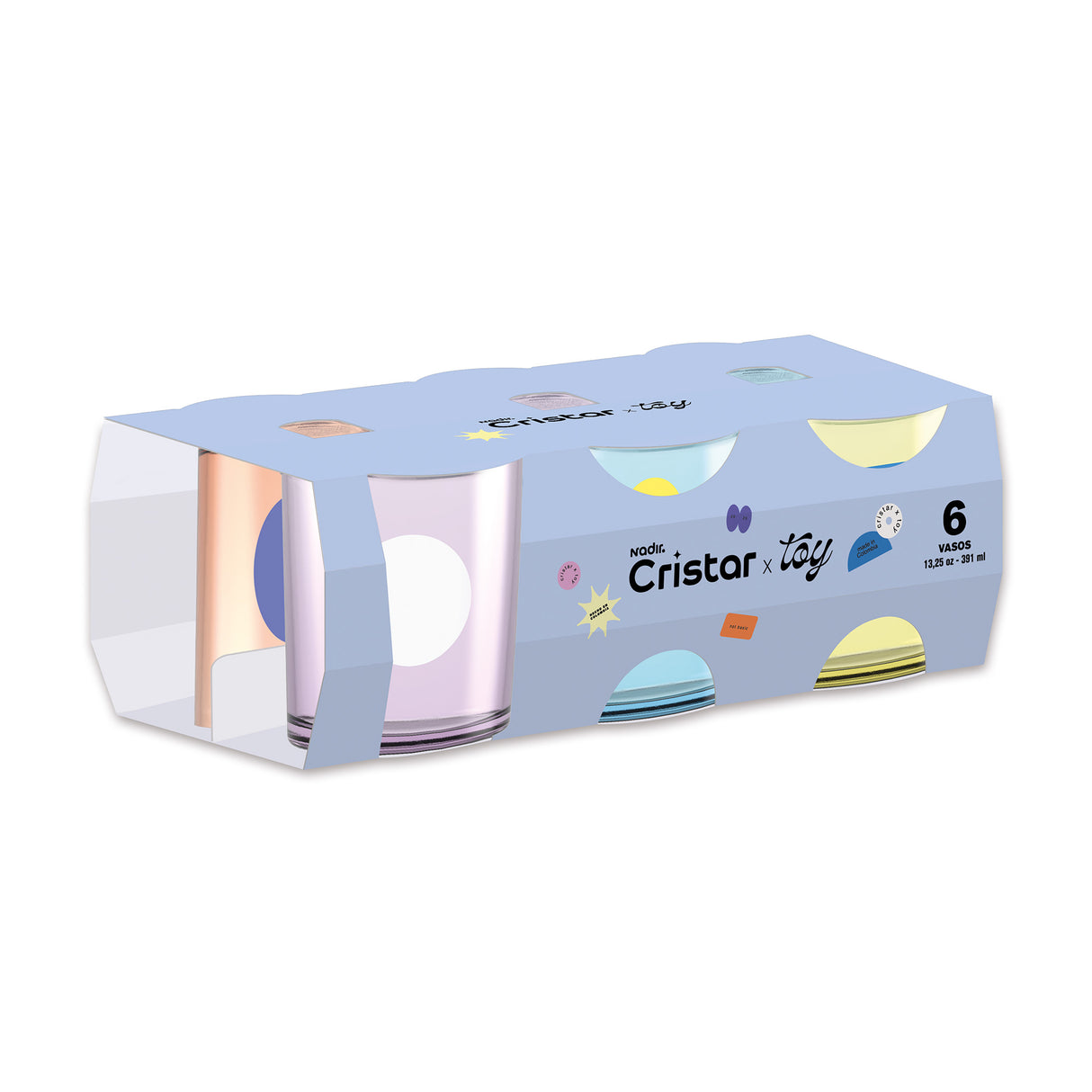 Set Vaso Río Rocks Bubble Toy en empaque con 6 unidades