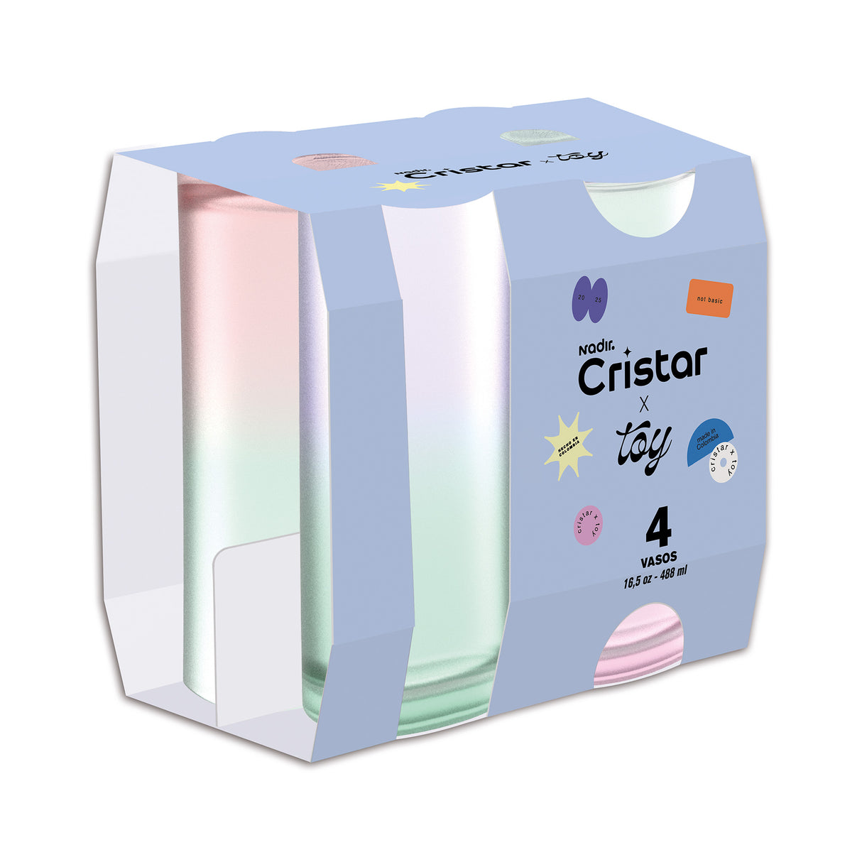 Set Vaso Lexington Soft Color TOY x 4 Unidades