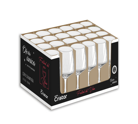 Caja con copas de vidrio para vino oferta única Cristar