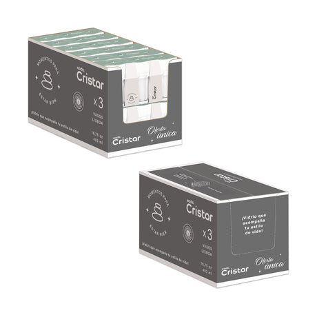 Cajas con 36 unidades del vaso lisboa
