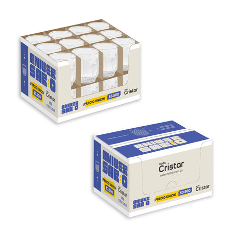 Caja por 24 unidades del vaso Barcelona Rocks aniversario Cristar