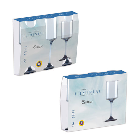 Dos canastillas de las copas Rio vino, colección elemental