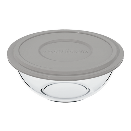 Contenedor redondo Marinex de 500 ml. Vidrio resistente. Incluye tapa hermética.