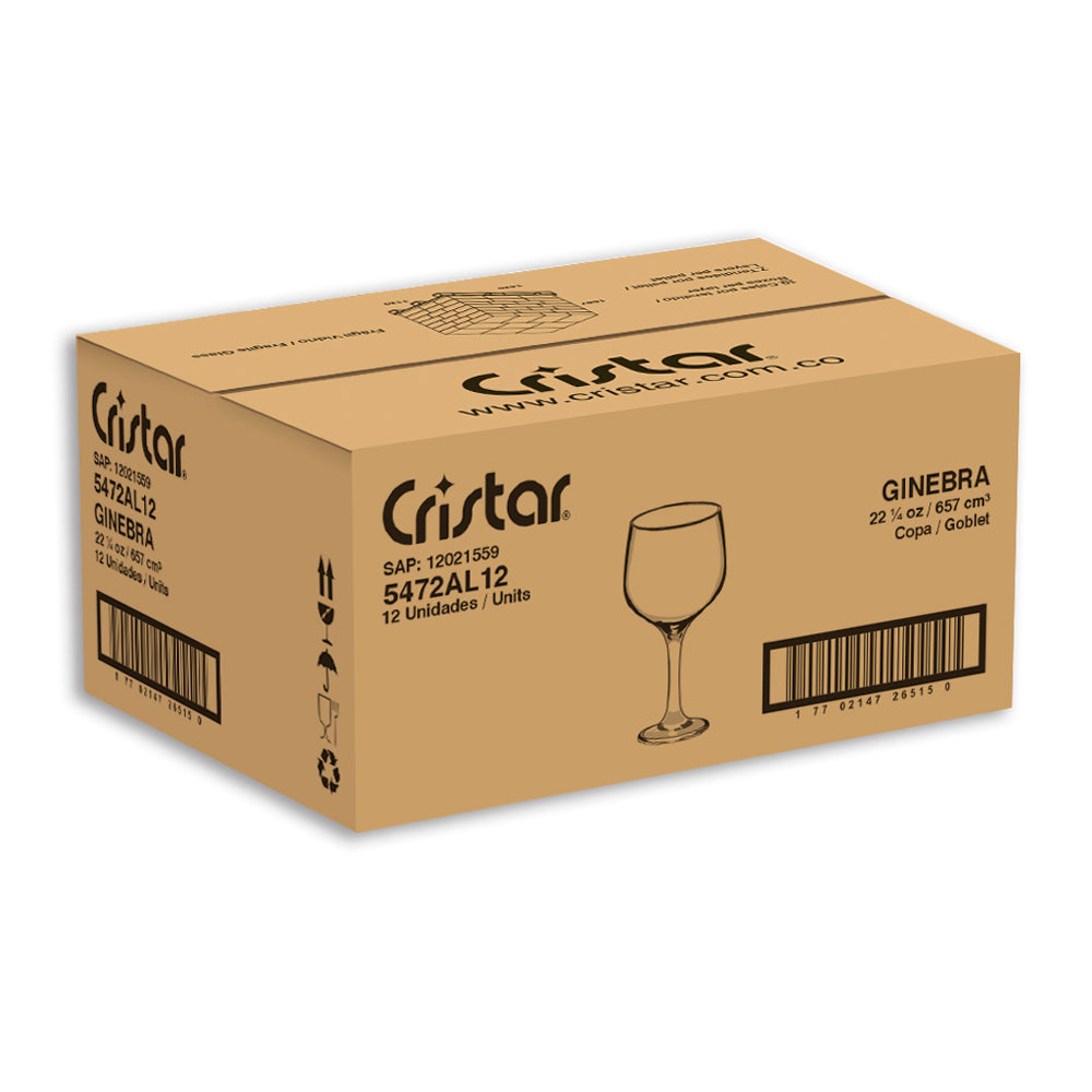 Caja de copas ginebra por doce unidades
