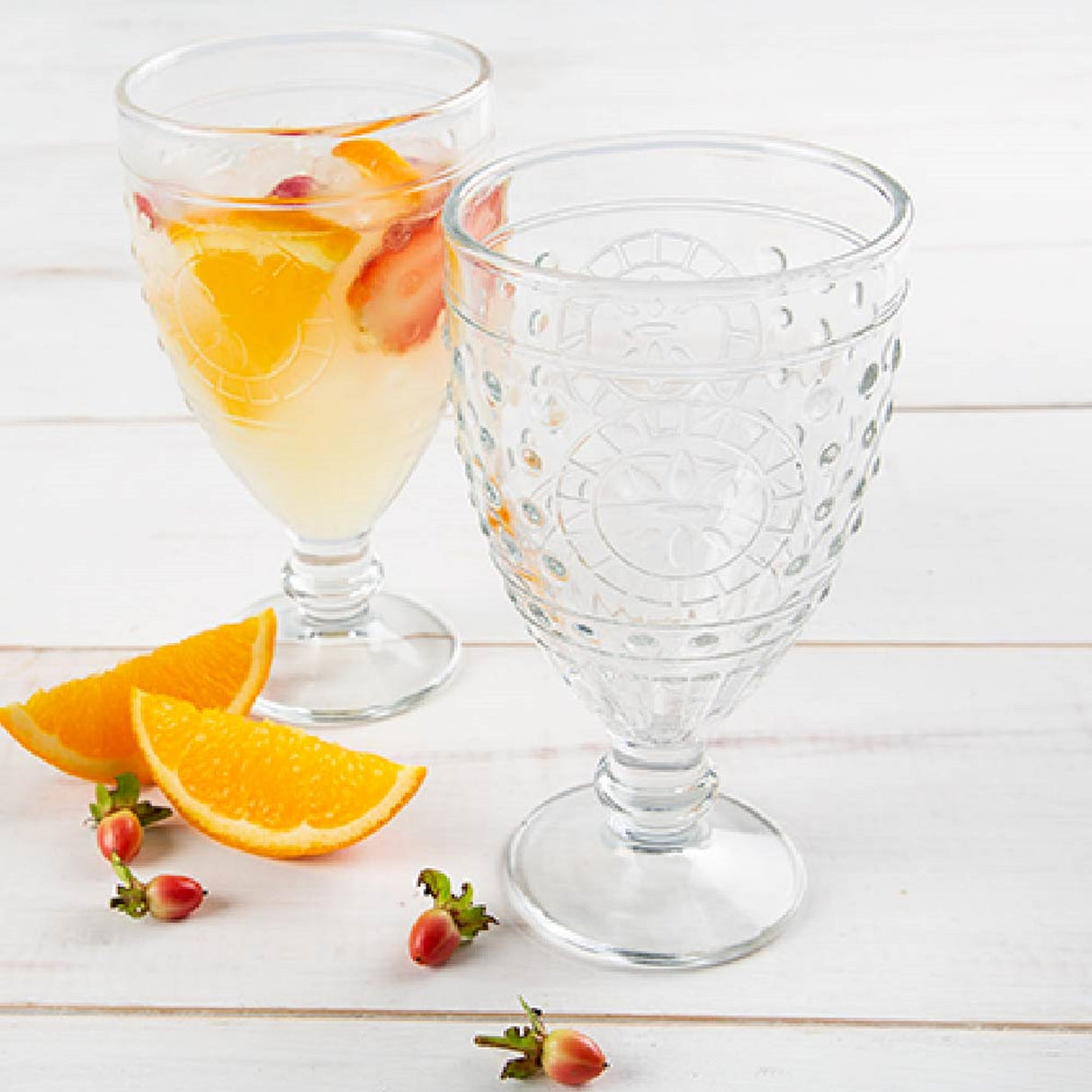 Dos copas de vidrio para agua modelo marruecos de Cristar